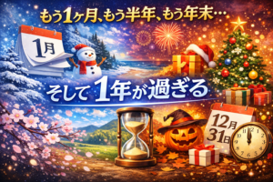 もう1ヶ月、もう半年、もう年末・・・そして1年が過ぎる