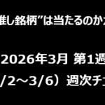 【AIの“推し銘柄”は当たるのかガチ検証】2026年3月 第1週（3/2〜3/6）週次チェック